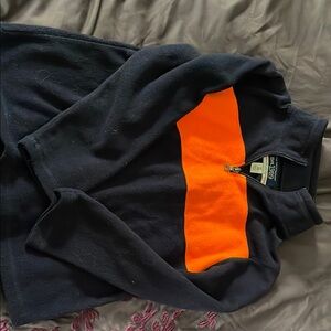 Navy Blue and Orange Fleece Pullover